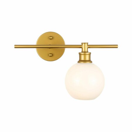CLING Collier 1 Light Brass & Frosted White Glass Right Wall Sconce CL2952186